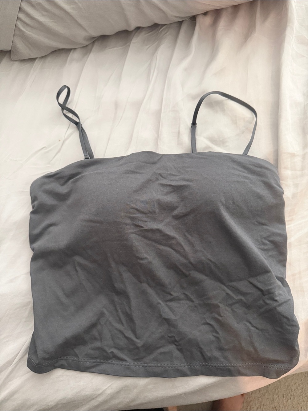 Uniqlo Charcoal Gray Spaghetti Strap Tube Camisole